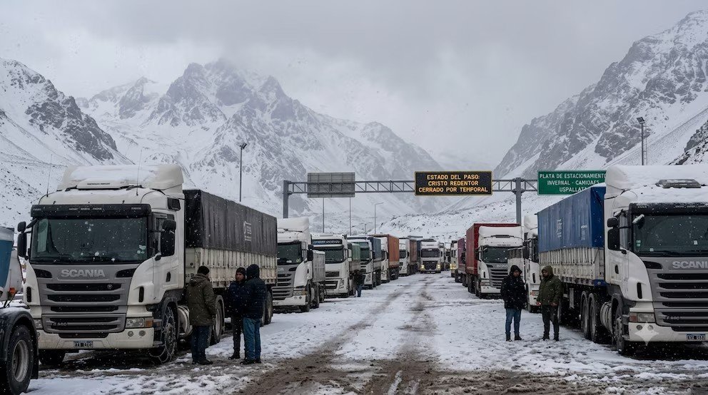 Cómo será el operativo para rescatar los 1.500 camiones varados por la nieve en el Paso Cristo Redentor