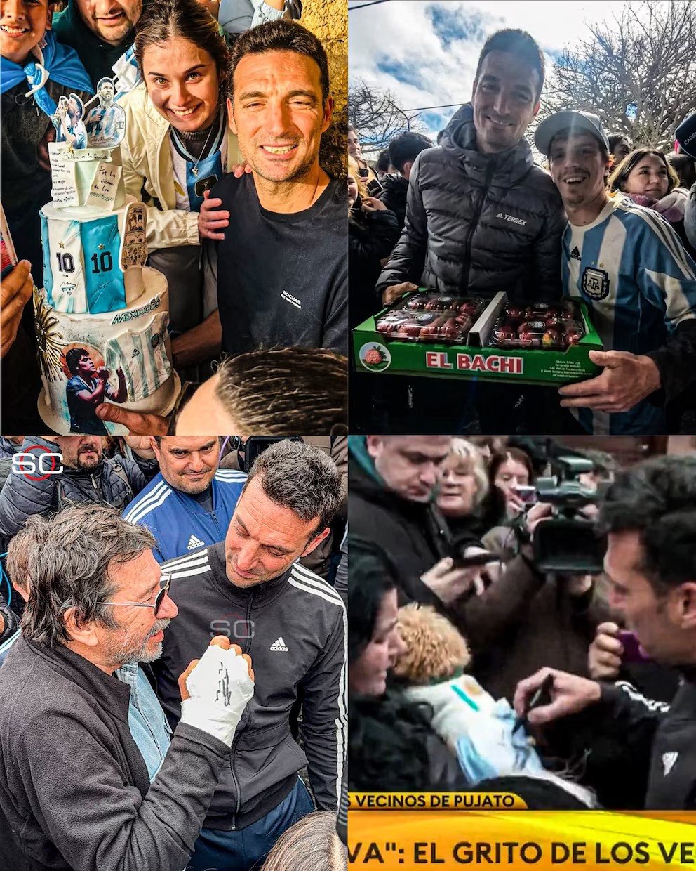 El tierno mensaje que la familia de Lionel Scaloni pegó en la puerta de su casa en Pujato