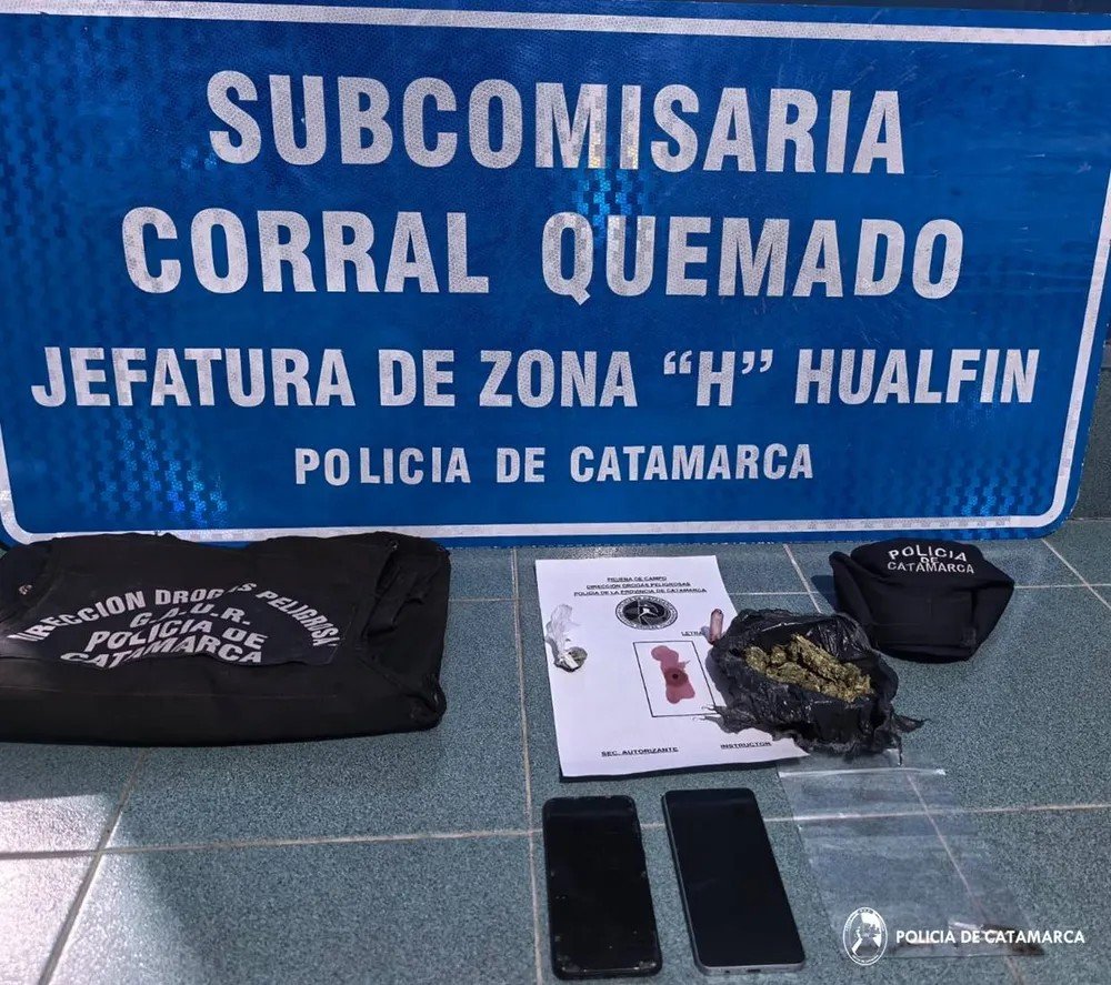 Secuestran marihuana durante un control vehicular en Corral Quemado