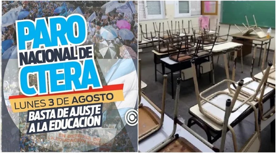 Paro docente: el Gobierno amenaza con sanciones si Ctera no garantiza el 75% de asistencia