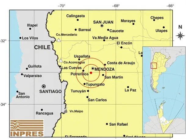 Un fuerte sismo de magnitud 4.5 sacudió a Mendoza