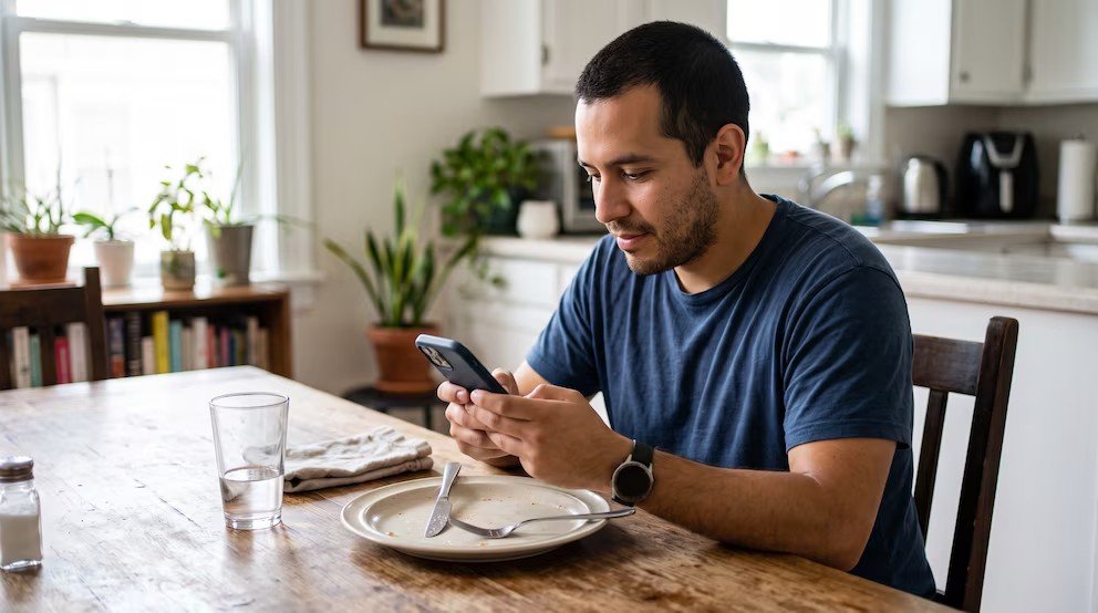 Expertos alertan que comer mirando el celular no solo distrae: cuáles son los efectos sobre el hambre, la saciedad y la ingesta