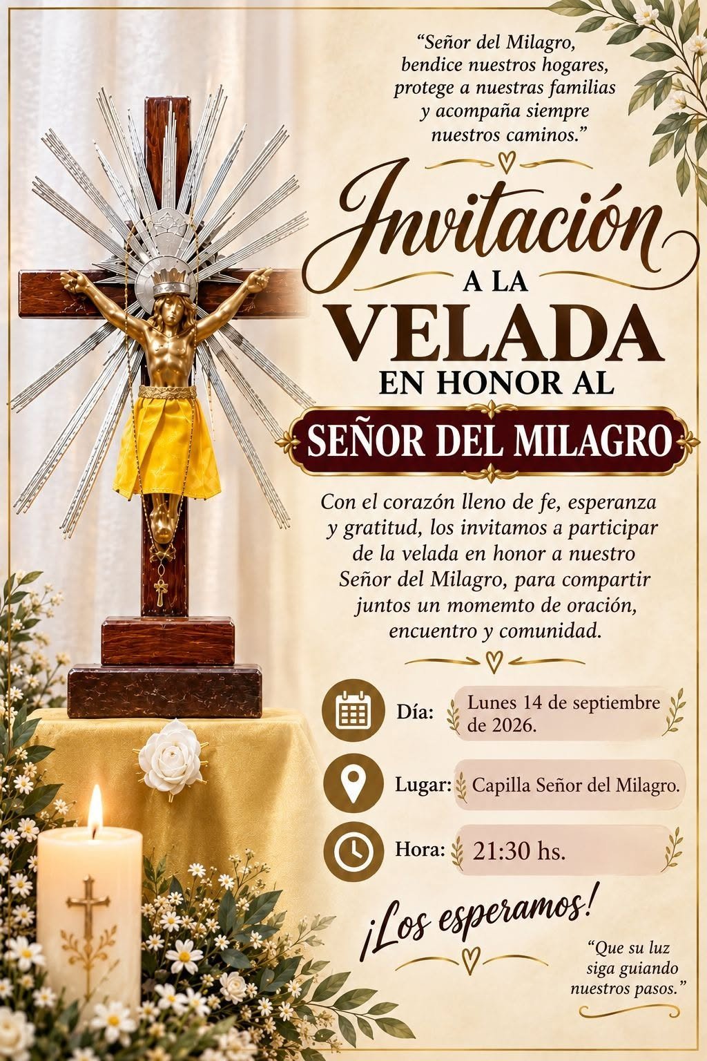 Velada Honor al Señor del Milagro en Belén