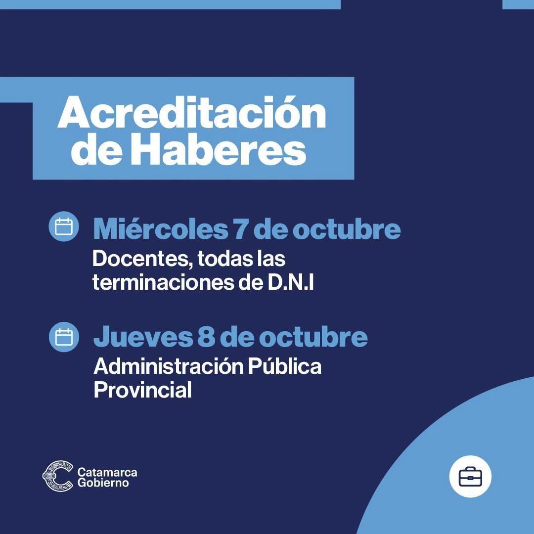 Fecha de pago de haberes de la Administración Pública