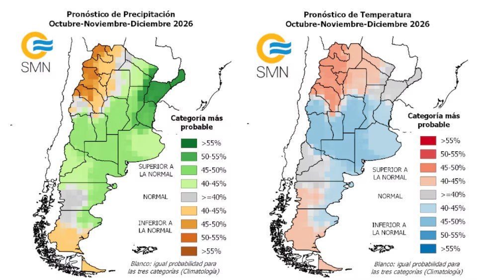 El Niño se intensifica: las zonas de Argentina donde se esperan más lluvias y temperaturas inferiores a lo normal en el último trimestre del año