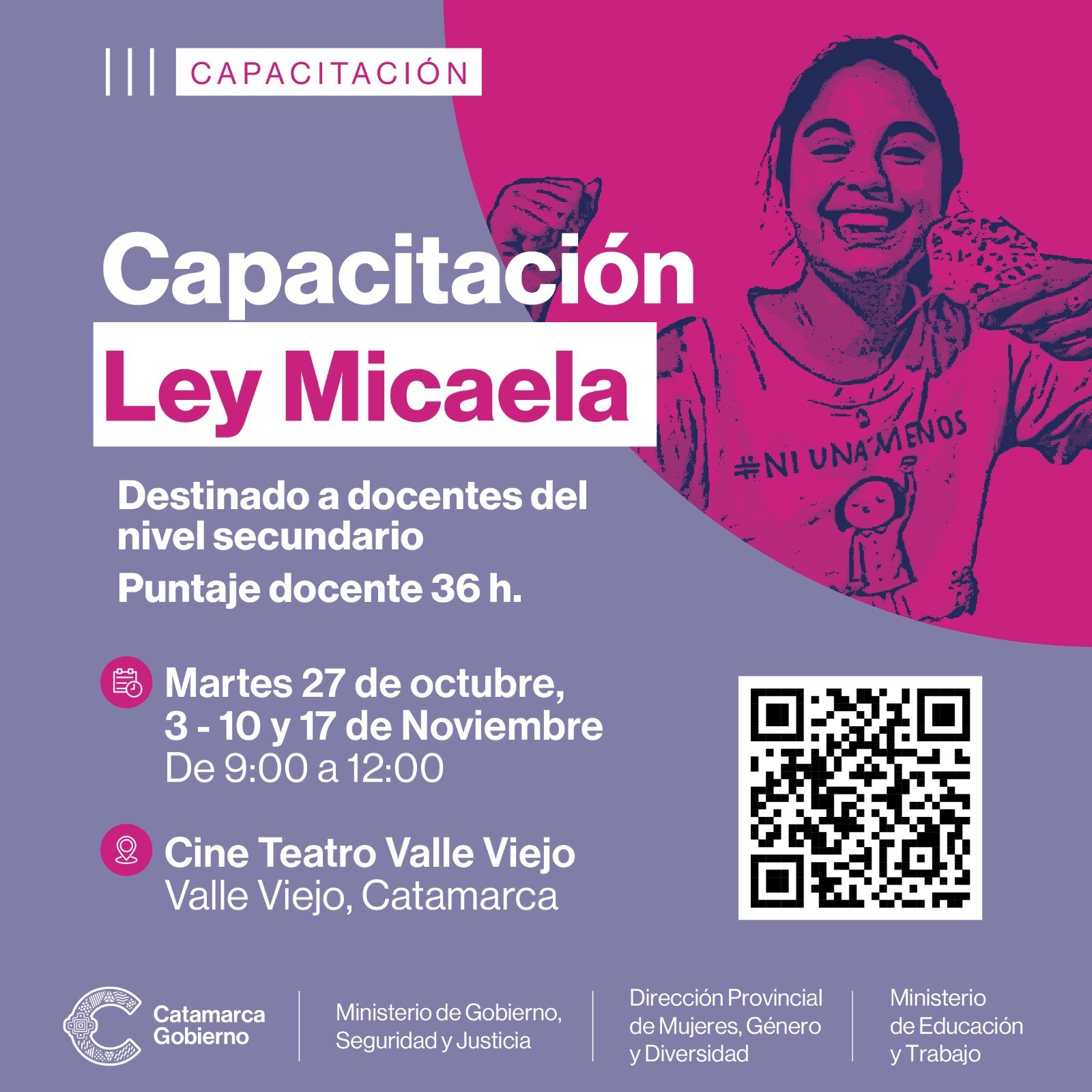 Catamarca impulsa capacitación en Ley Micaela para docentes del nivel secundario con puntaje docente