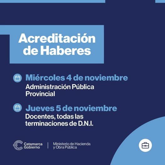 Gobierno provincial: fechas de pago en la primera semana de noviembre