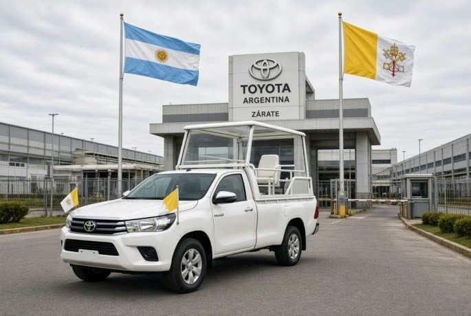 Toyota presentó uno de los Papamóviles que utilizará León XIV durante su visita a la Argentina