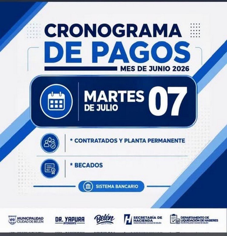 Cronograma de Pago para Empleados Municipales de la Ciudad Belén